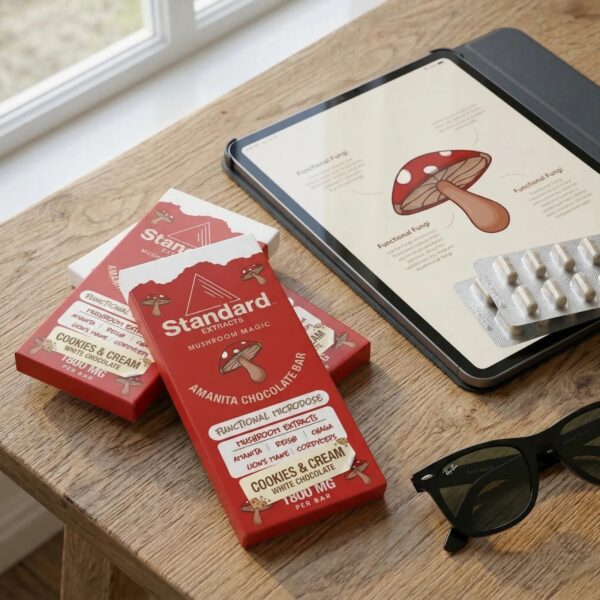 Mushroom Chocolate Bar – Cookies & Cream White Chocolate - Image 6