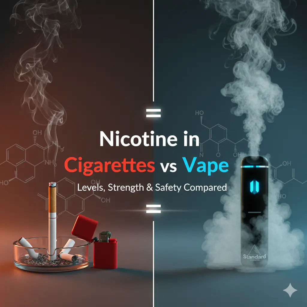 nicotine in cigarettes vs vape