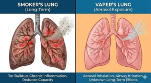Vape vs Cigarettes: Lungs Comparison